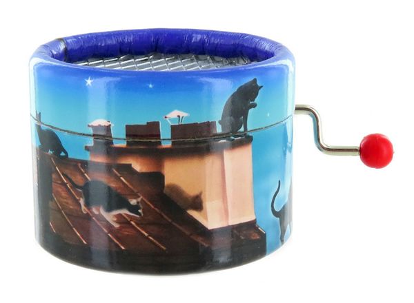 Cardboard box for musical mechanism - Cats on the roof - 3