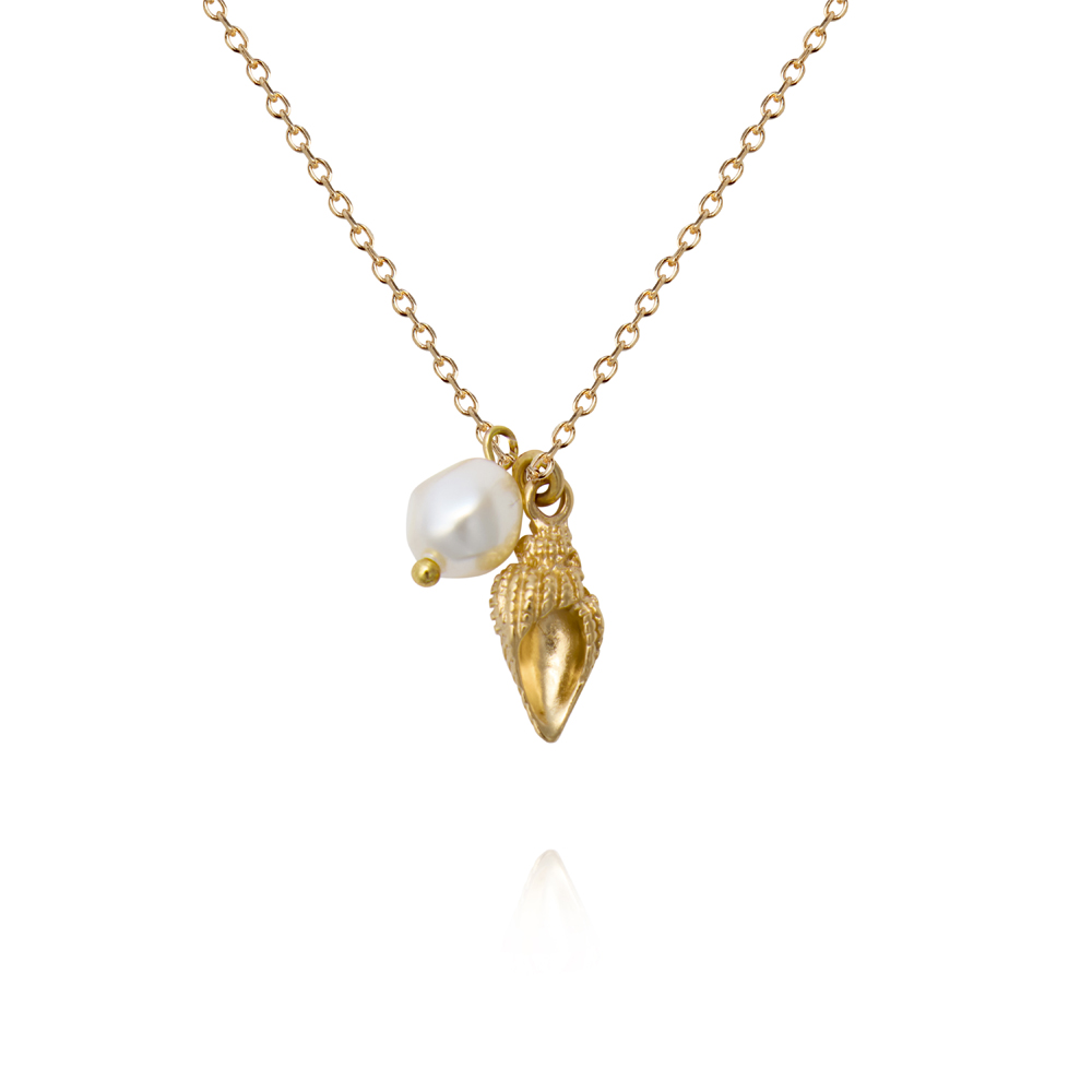 Caroline Svedbom Shell Pearl halsband guld 