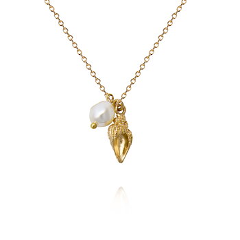 Caroline Svedbom Shell Pearl halsband guld 
