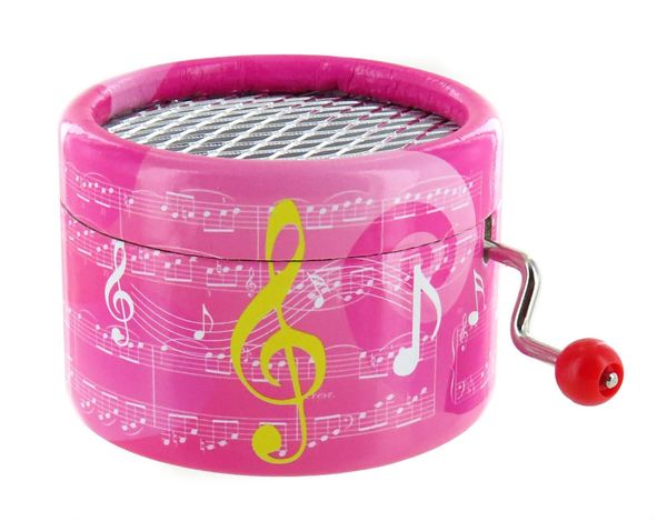 Cardboard box for musical mechanism - Pink music sheet - 3