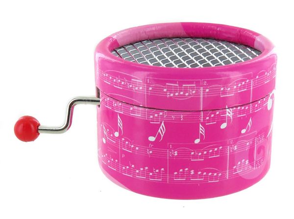 Cardboard box for musical mechanism - Pink music sheet - 4