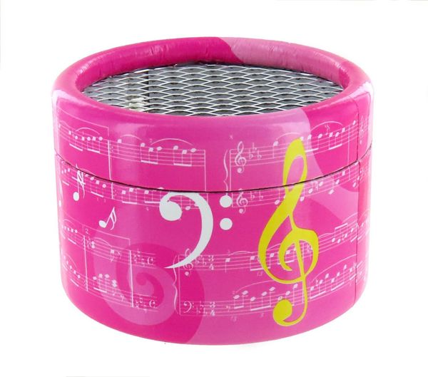 Cardboard box for musical mechanism - Pink music sheet