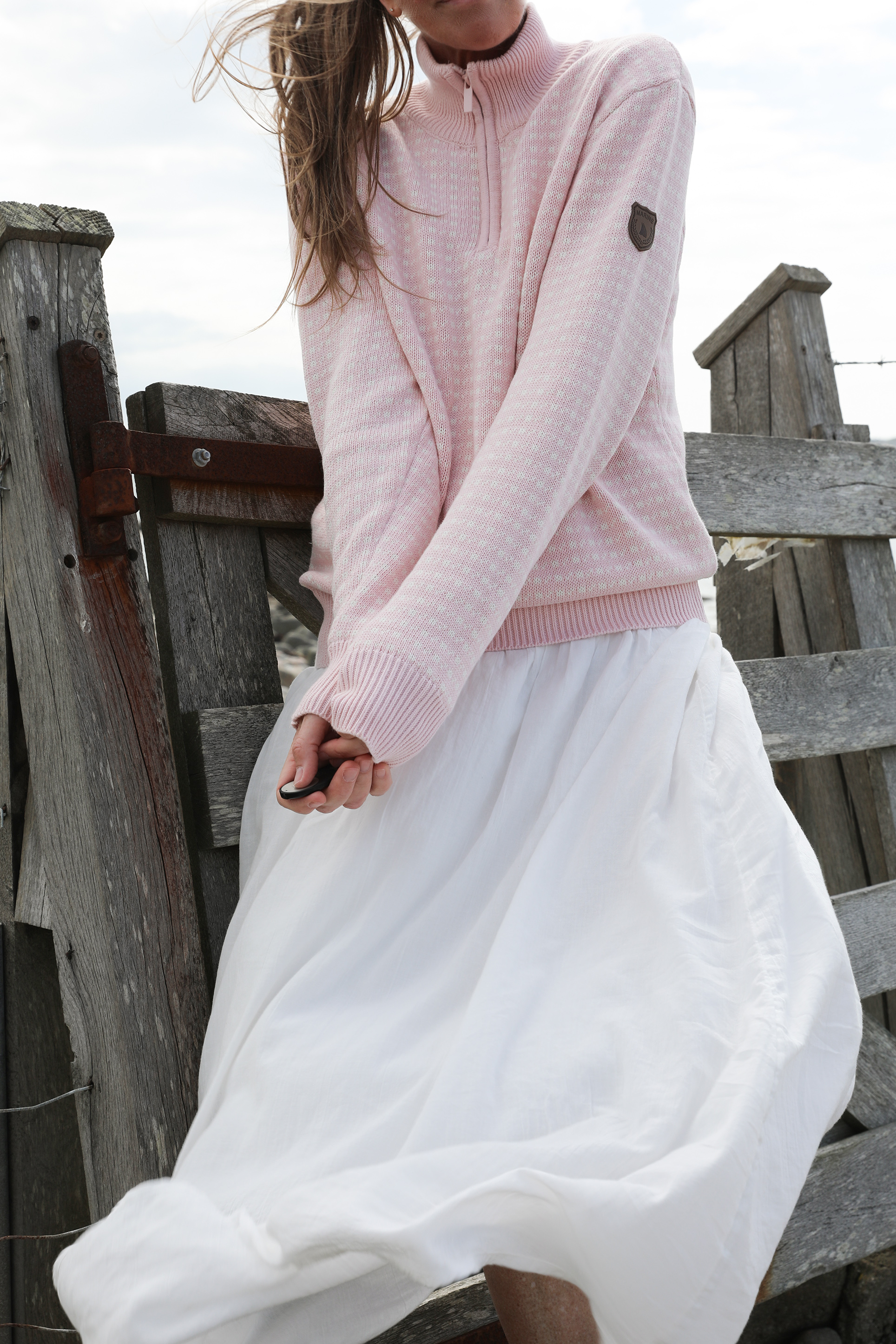Knitted Checkerboard Maxi Skirts High Waist Split Long