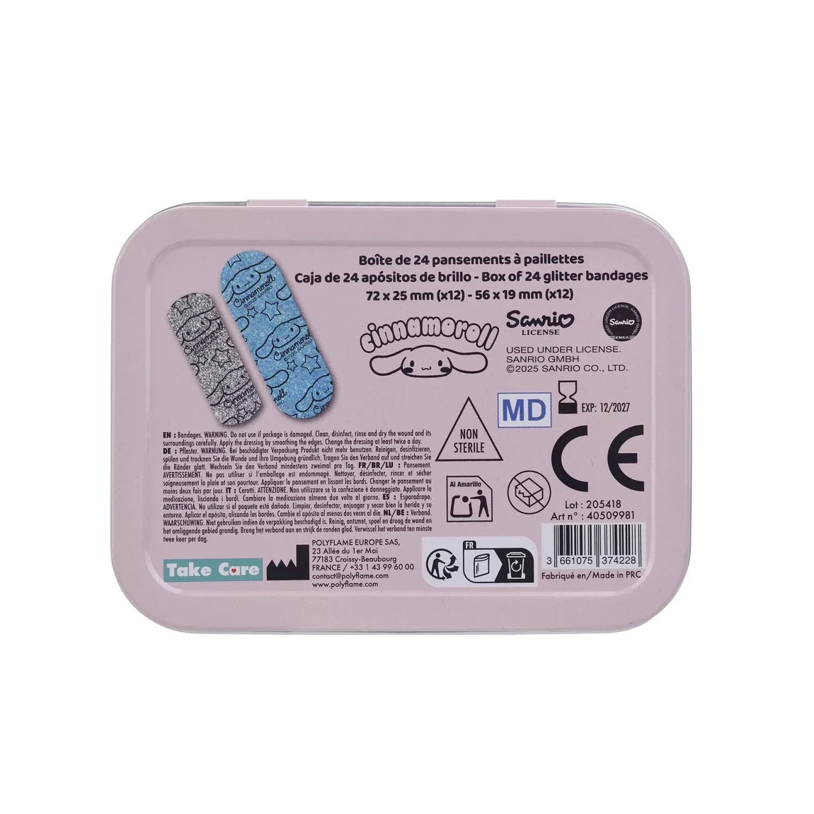 Cinnamoroll Plåster i Metallburk - 24 st - 10