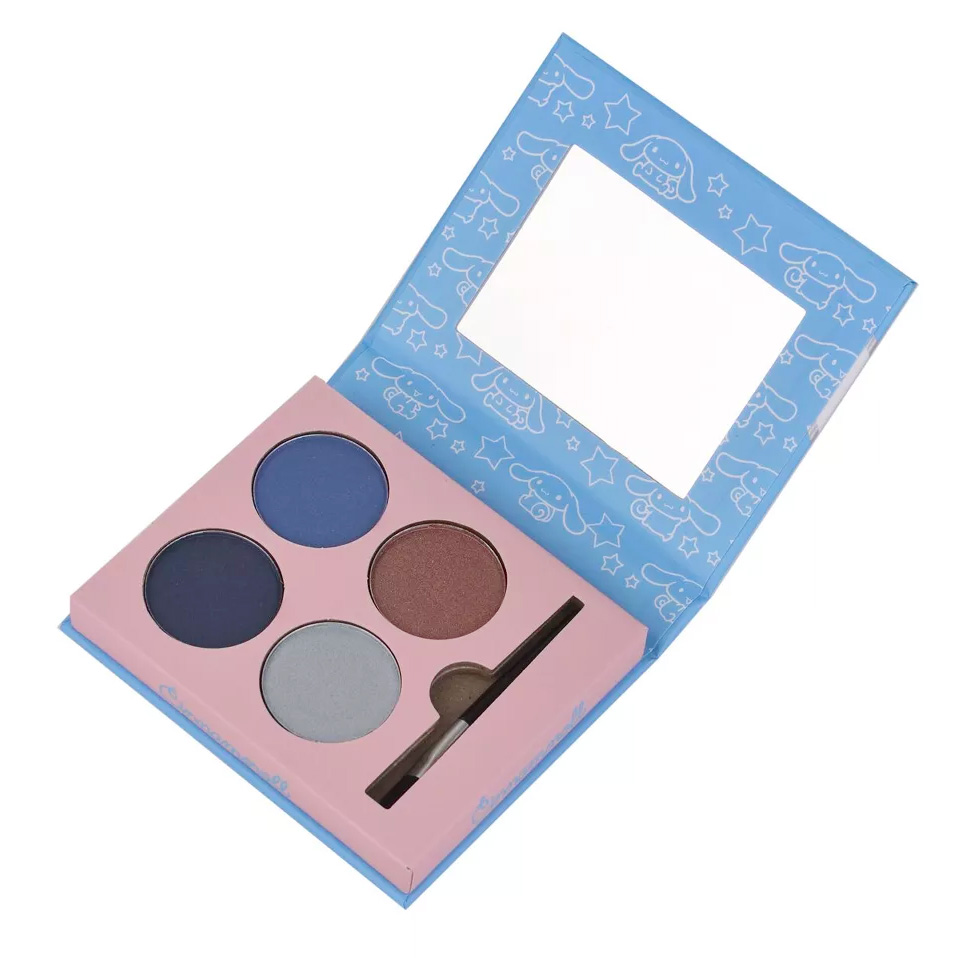 Cinnamoroll Make Up Palett med 4 Ögonskuggor + Borste och Spegel - 2