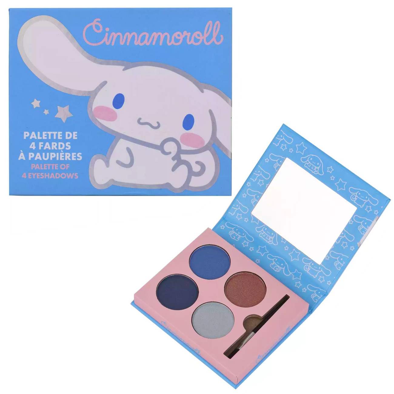 Cinnamoroll Make Up Palett med 4 Ögonskuggor + Borste och Spegel