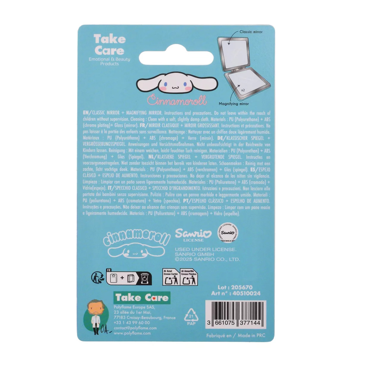 Cinnamoroll Fickspegel - Förstoring och Klassisk - 4