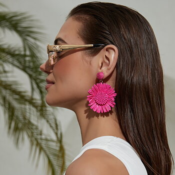 Flower earring pink