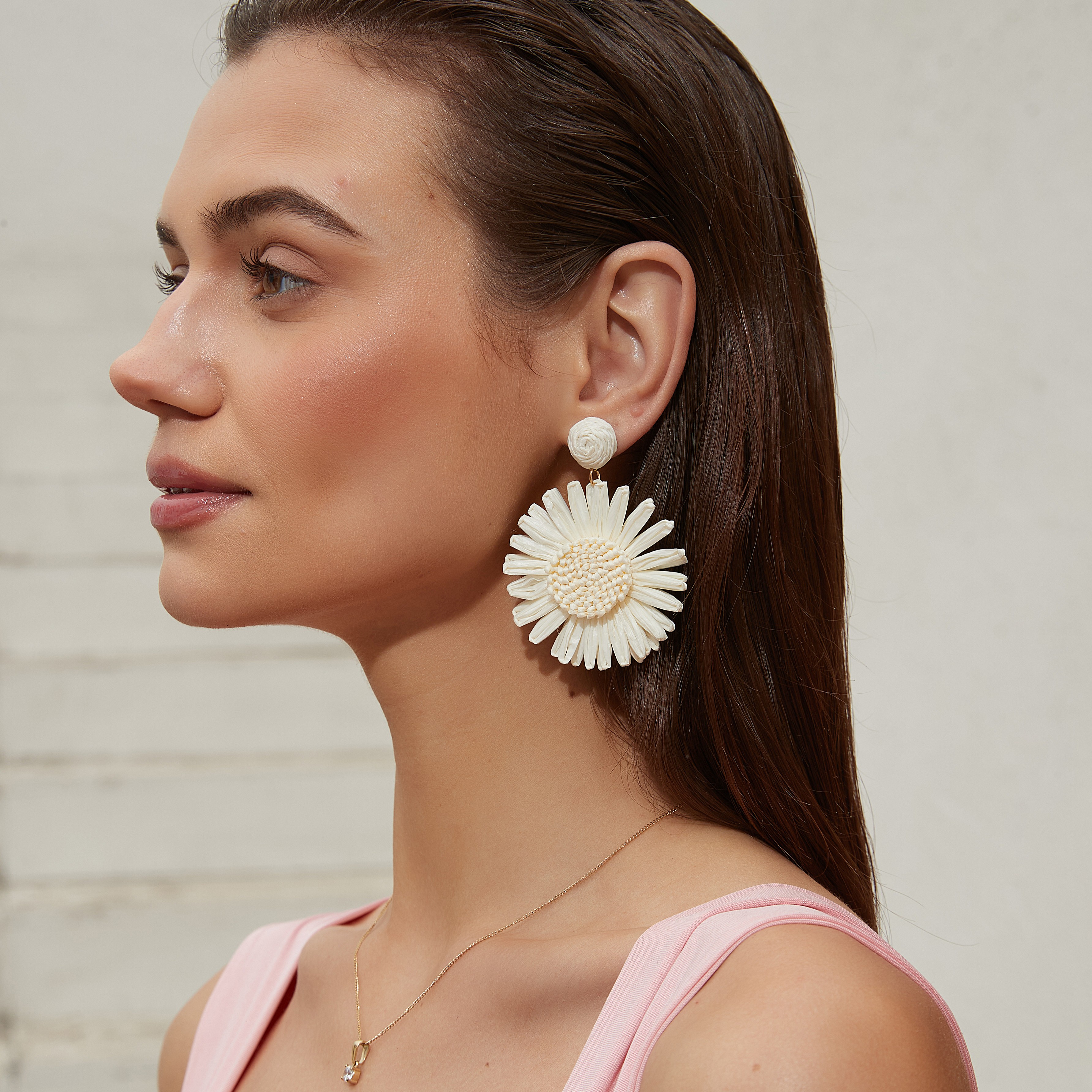 Flower earring white - 3