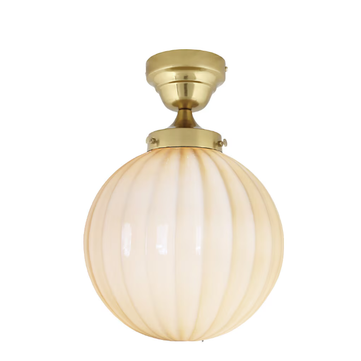 Marit ceiling lamp - Brass/Opal Beige - 30 cm - Large