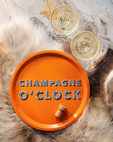 Tray Champagne o clock orange