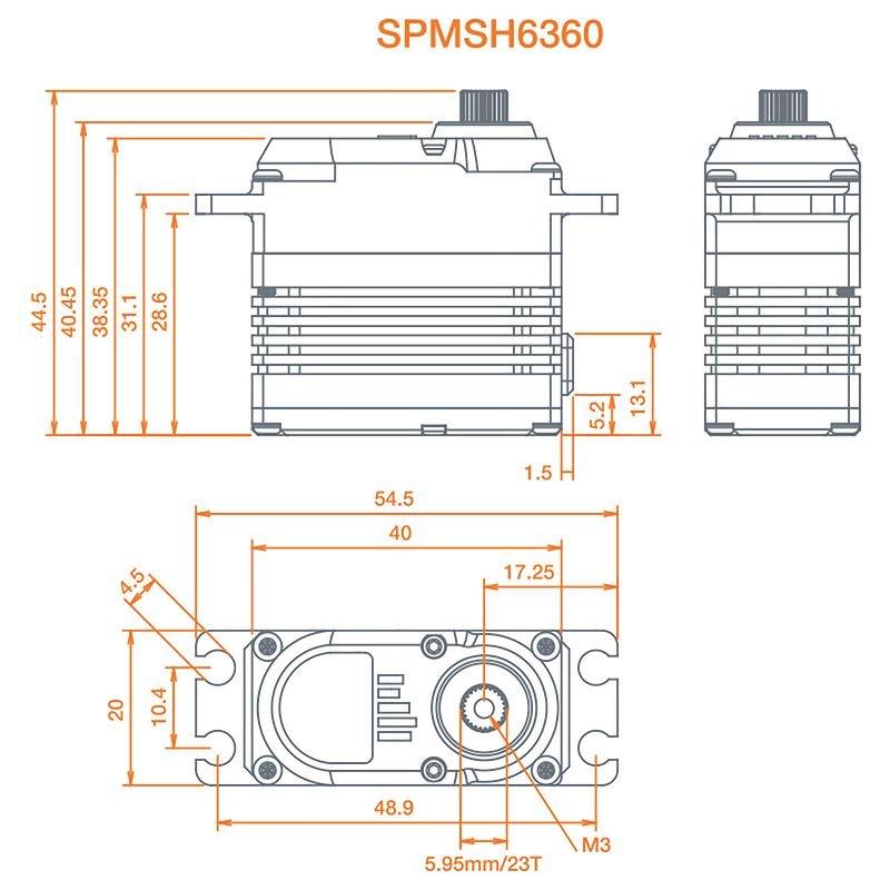 Spektrum H6360 Standard Dgtl HV Brushless Mid Torque Ultra Speed Heli Tail Servo - 6