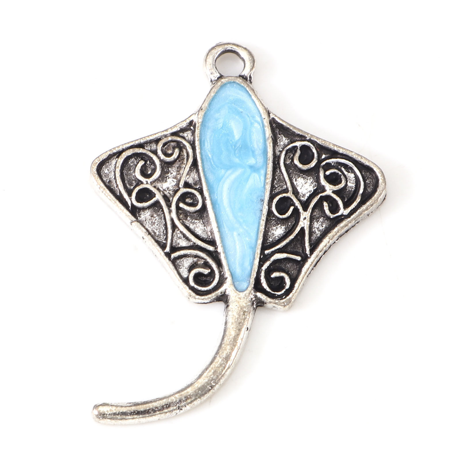 Charm , Mantra Fish Pearl enameld