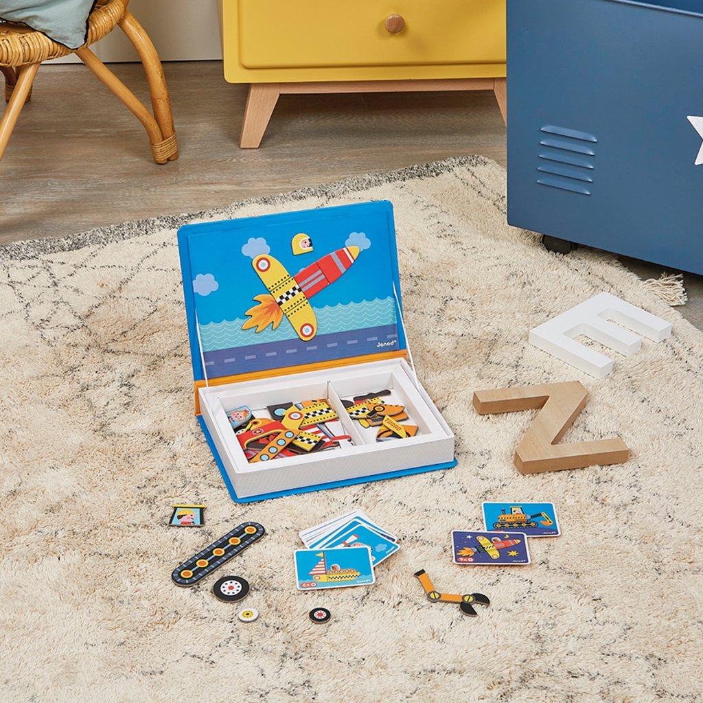 Janod Magnetbok, Fordon: Bygg, lek och lär med magneter! - 3