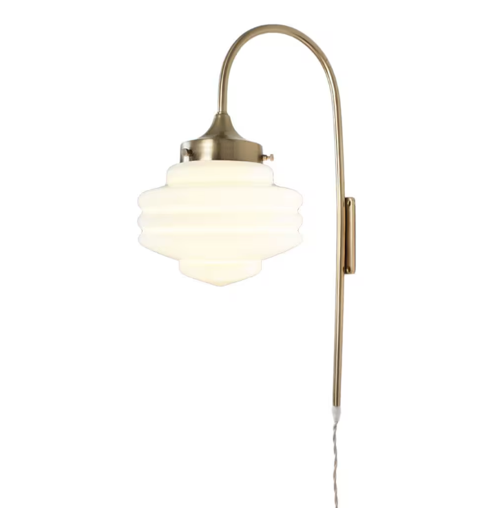 Wall lamp Rundad Valter - Brass/Opal White - 20 cm - 2