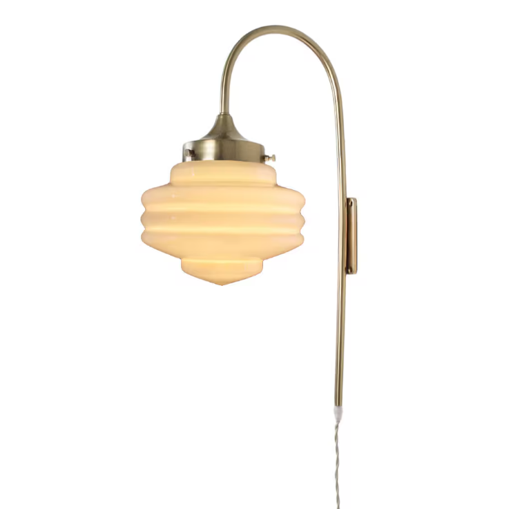 Wall lamp Rundad Valter - Brass/Opal Beige - 20 cm - 2