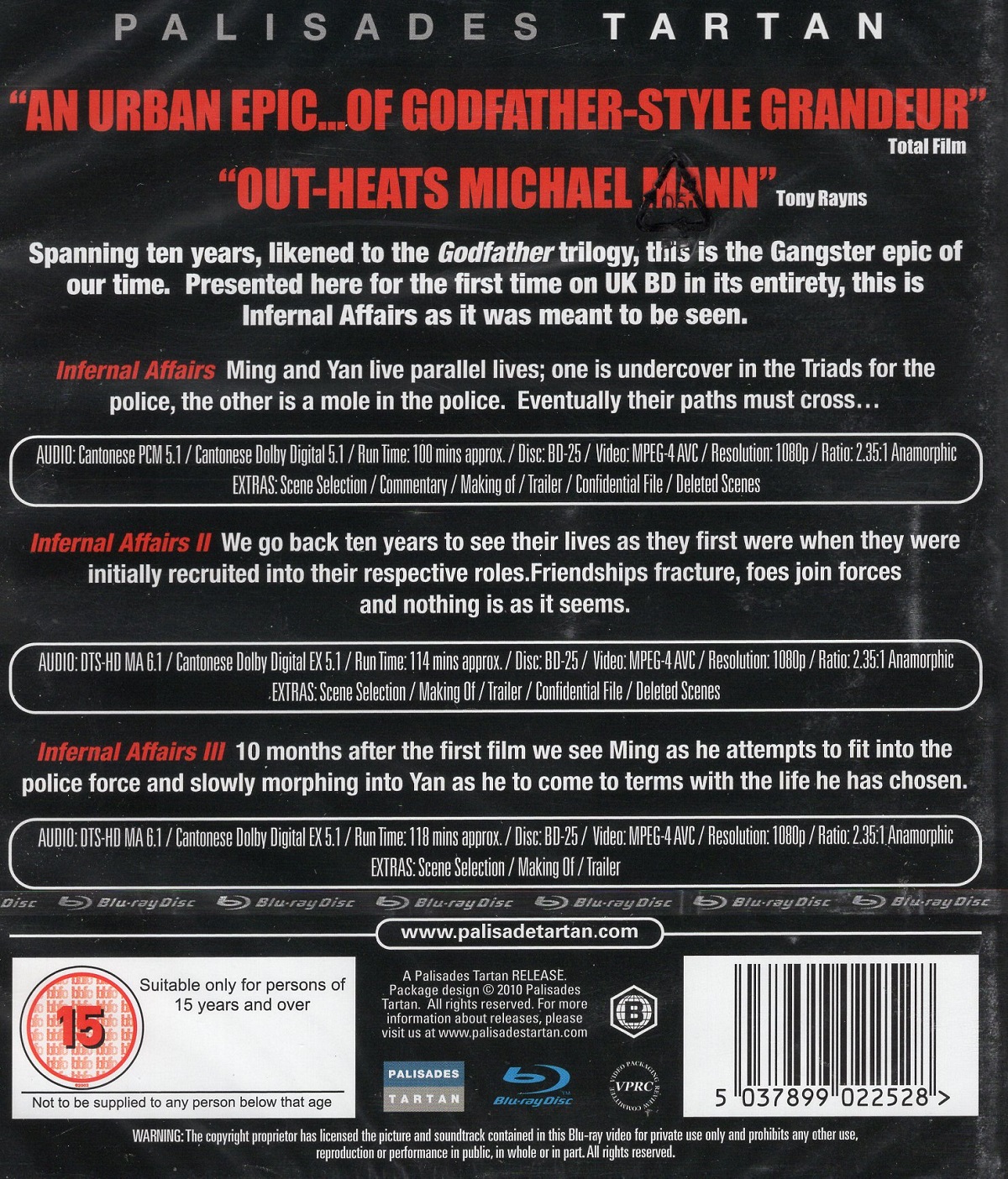 Infernal Affairs / Infernal Affairs II / Infernal Affairs III (ej svensk text) (Blu-ray) - 2