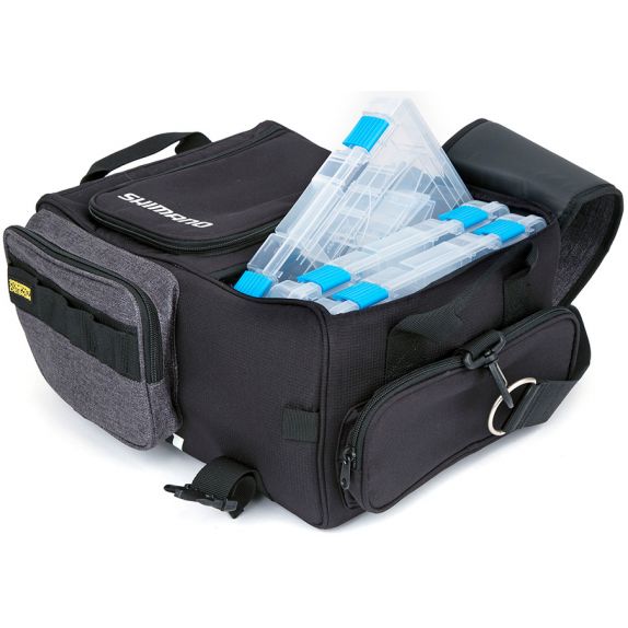 Shimano Yasei Carryall fiskeväska [inkl. 3 betesaskar] medium grå/svart - 2