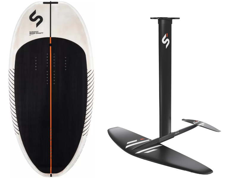 Slingshot Wingfoil-paketti One-lock Wing Craft V3 -laudan kanssa.