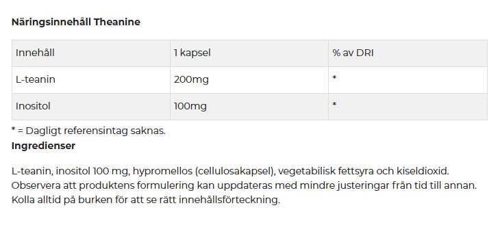 L-Theanine - 60 kapslar - 2