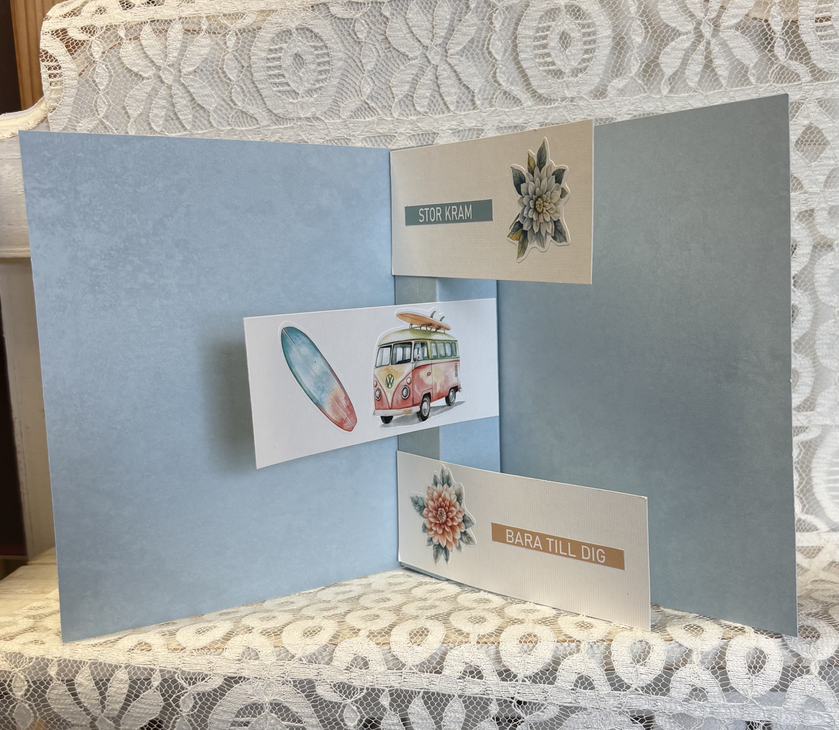 Triple popout card med The Beach Collection   ( går ej att köpa, endast för inspiration) - 2