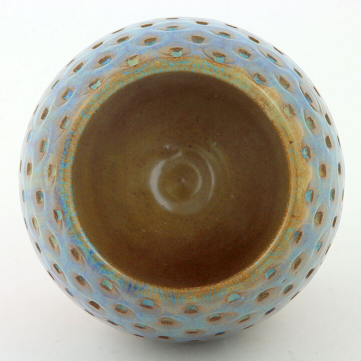 Marianne Starck (1960s) Turquoise Vase Relief Decor 12 cm #5915