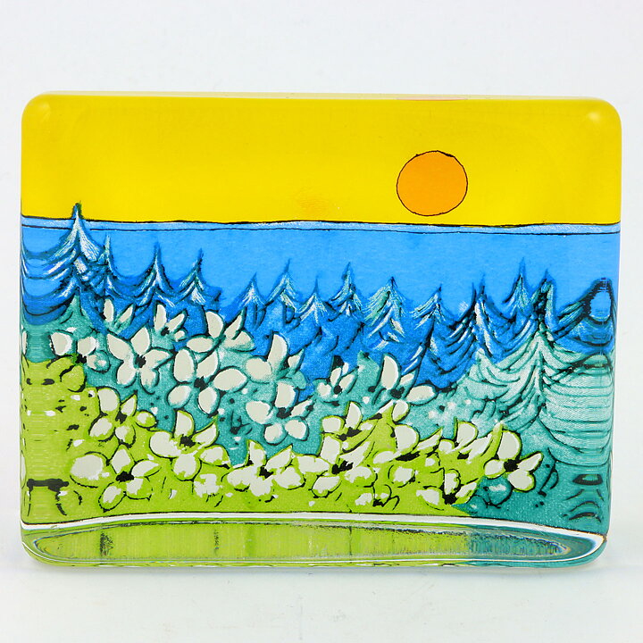 Heljä Liukko-Sundström (Lasikortti 1995) Glass Card "Warmth of the Sun" 10 cm