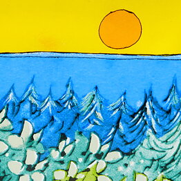 Heljä Liukko-Sundström (Lasikortti 1995) Glass Card "Warmth of the Sun" 10 cm