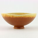 Berndt Friberg (1958) Unique Brown Triangular Haresfur Bowl 14 cm