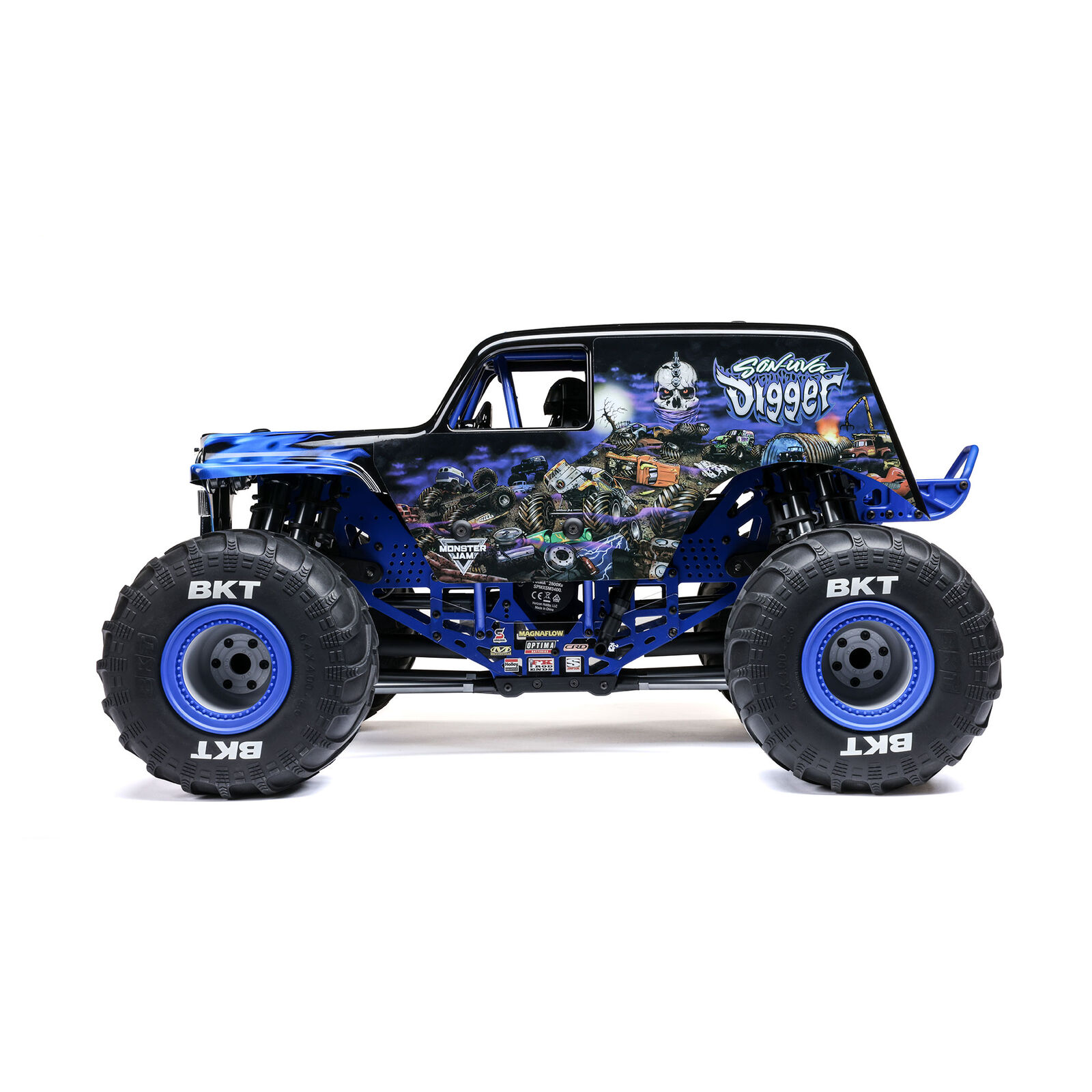 Losi 1/8 LMT 2.0 Son-Uva Digger 4X4 Solid Axle Brushless Monster Truck RTR, Blue - 10