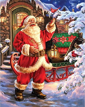Santa in the Snow, Noessa Diamond Painting