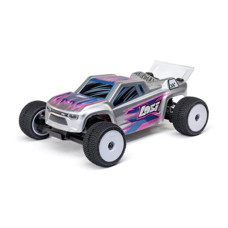 LOSI 1/28 Micro-T 2S 2WD RTR Stadium Truck (Battery & Charger Included), Silver - 7