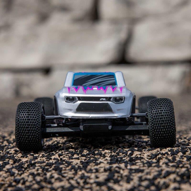 LOSI 1/28 Micro-T 2S 2WD RTR Stadium Truck (Battery & Charger Included), Silver - 5