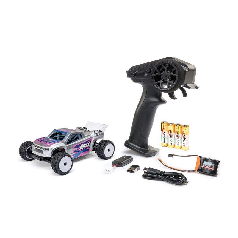 LOSI 1/28 Micro-T 2S 2WD RTR Stadium Truck (Battery & Charger Included), Silver - 23