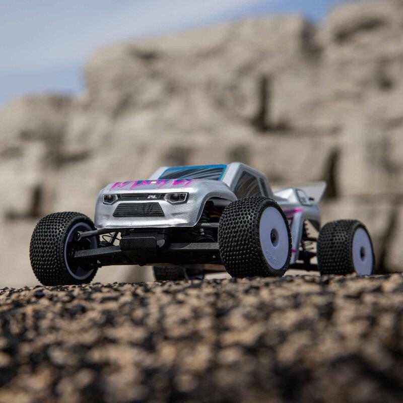 LOSI 1/28 Micro-T 2S 2WD RTR Stadium Truck (Battery & Charger Included), Silver - 3
