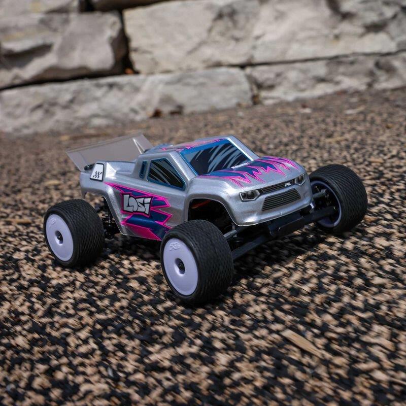 LOSI 1/28 Micro-T 2S 2WD RTR Stadium Truck (Battery & Charger Included), Silver - 6