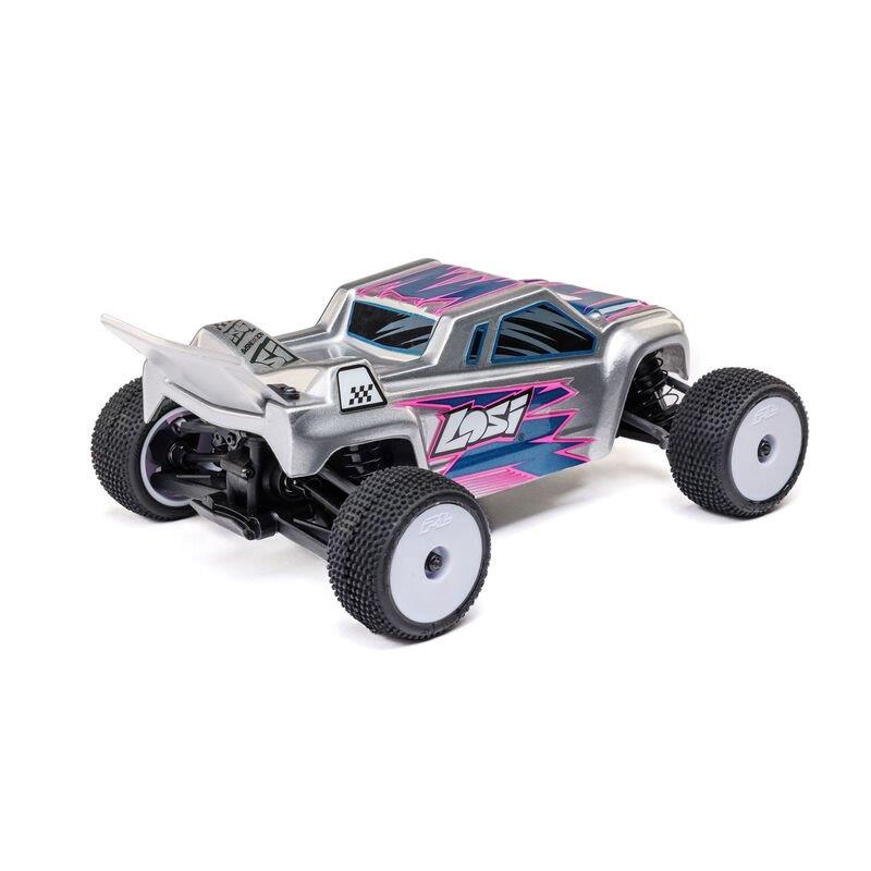 LOSI 1/28 Micro-T 2S 2WD RTR Stadium Truck (Battery & Charger Included), Silver - 9