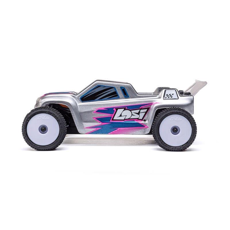 LOSI 1/28 Micro-T 2S 2WD RTR Stadium Truck (Battery & Charger Included), Silver - 8