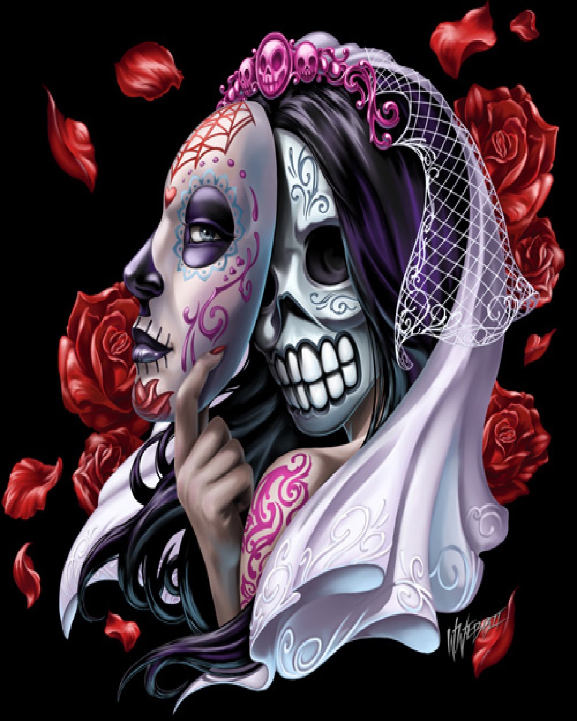 Skull Girl, Noessa Diamond Painting