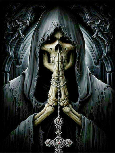 Praying Skeleton, Noessa Diamod Painting