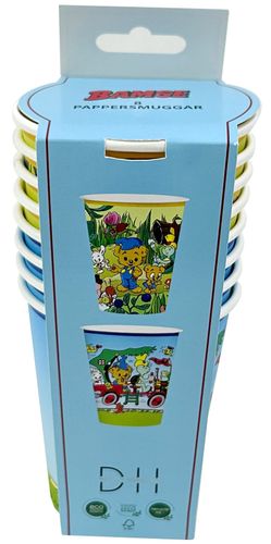 Pappersmugg 250ml 8-pack Bamse
