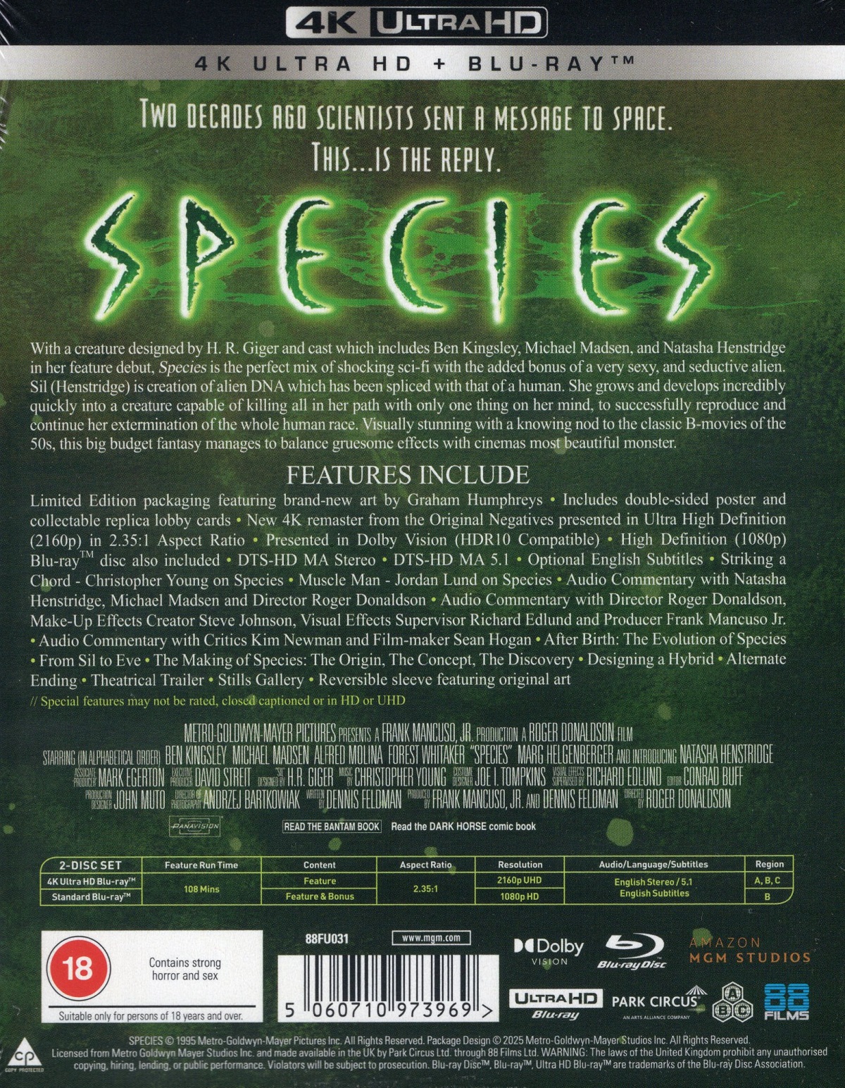 Species (Limited Edition) (ej svensk text) (4K Ultra HD + Blu-ray) - 2