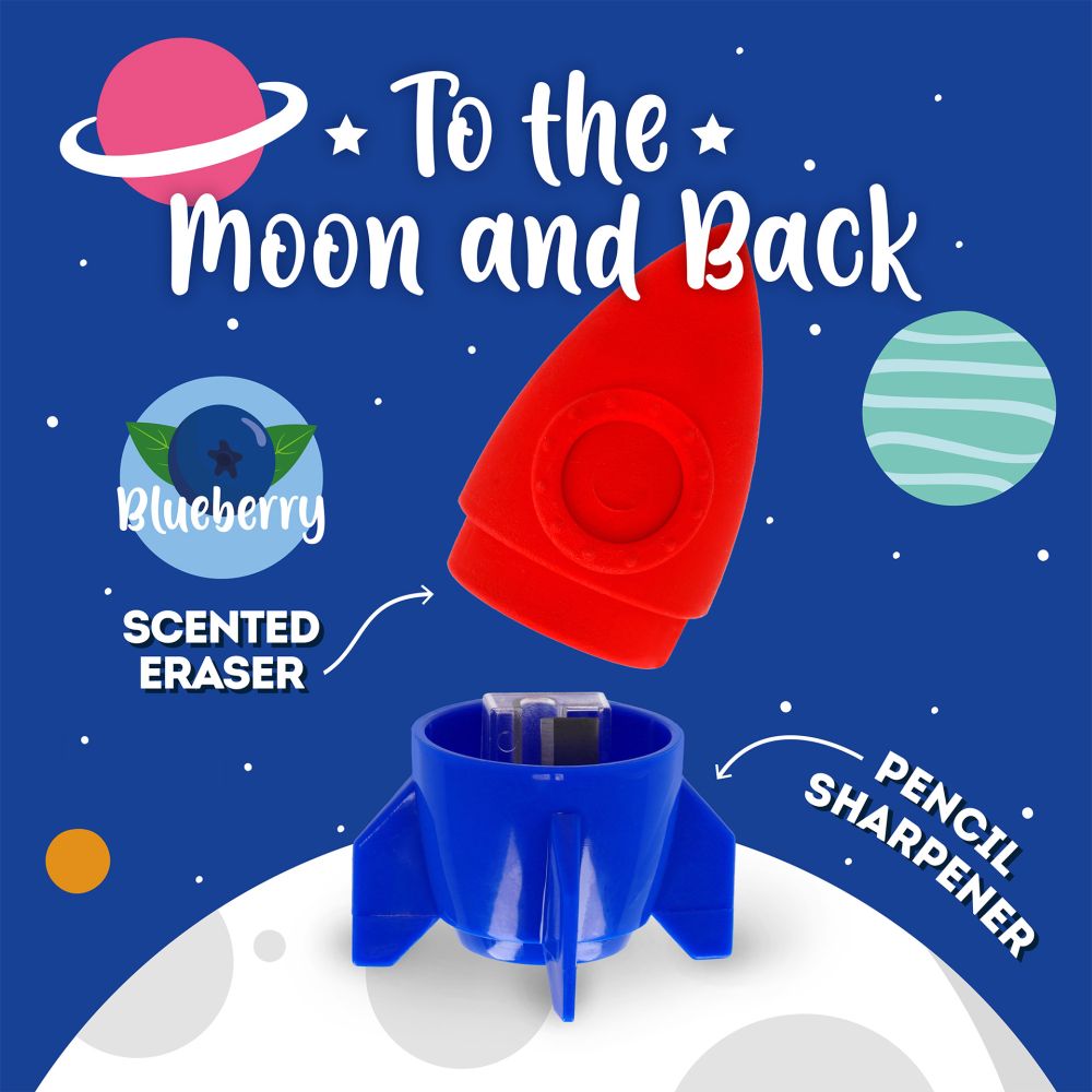 Pencil sharpener and eraser, To the moon and back - 3