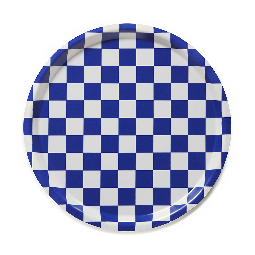 Sea Salt CHECKER  Round Serving Tray - 31 cm