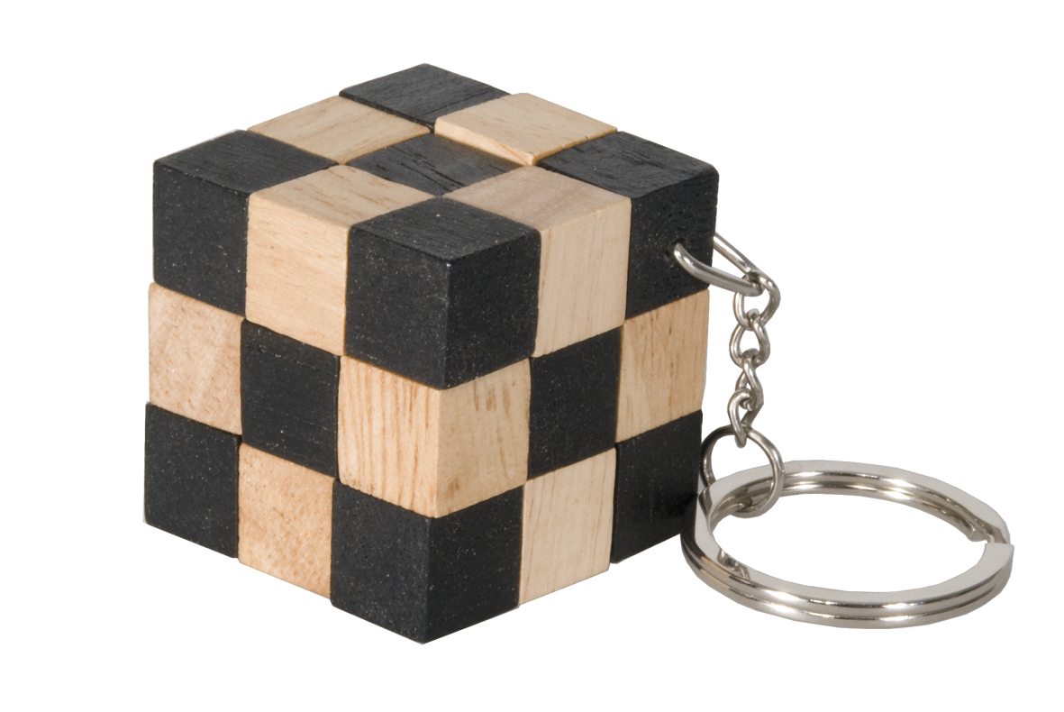 Keychain snake cube, natural color/black