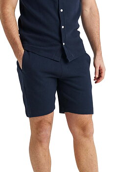 Våfflade navy shorts i 100% bomull