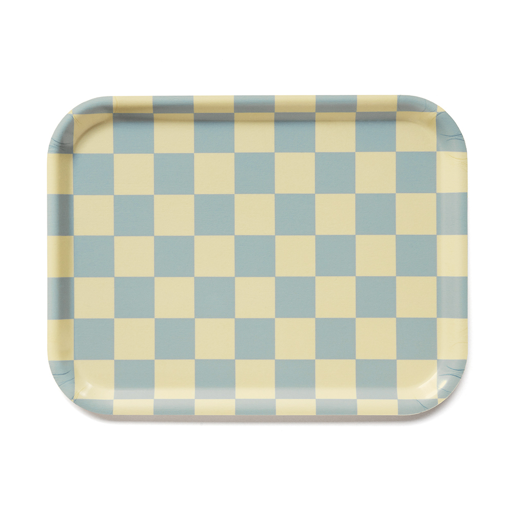 Lemon Seafoam  CHECKER Serving Tray - 27x20 cm