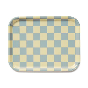Lemon Seafoam  CHECKER Serving Tray - 27x20 cm