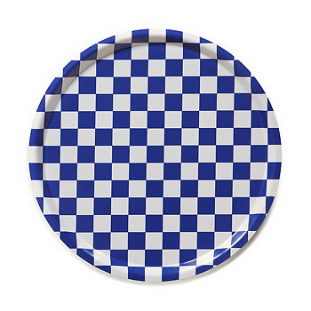 Sea Salt  CHECKER Round Serving Tray - 38 cm