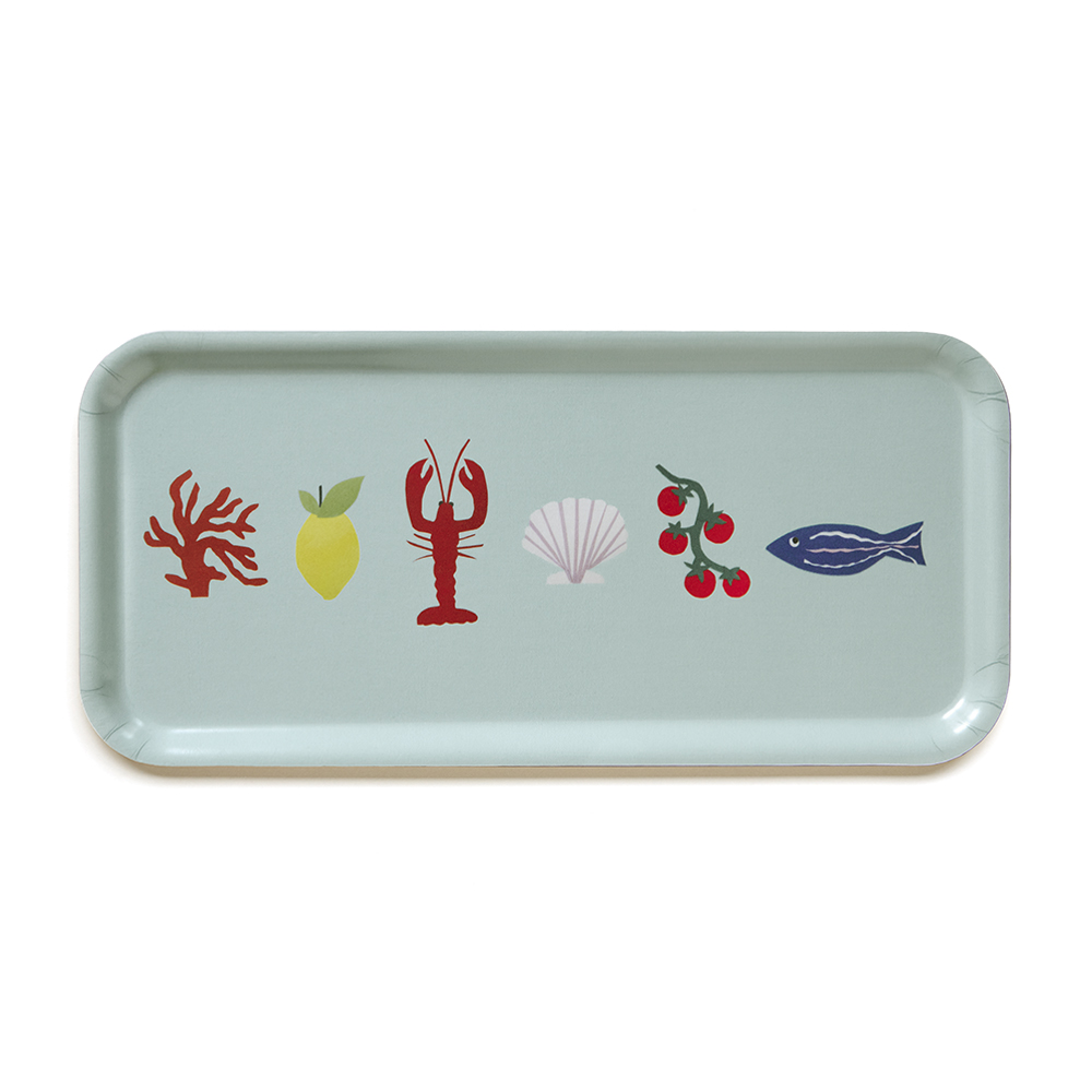 'Seaside Lunch'  Serving Tray - 32x15 cm - Seafoam